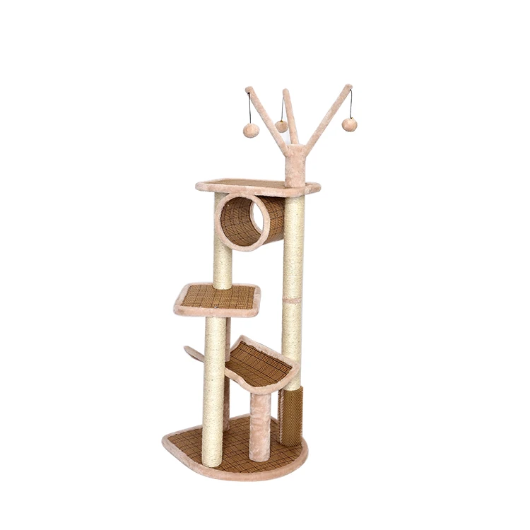 
Trends 2021 amazon new brown 80 rattan cat scratcher tree condo 