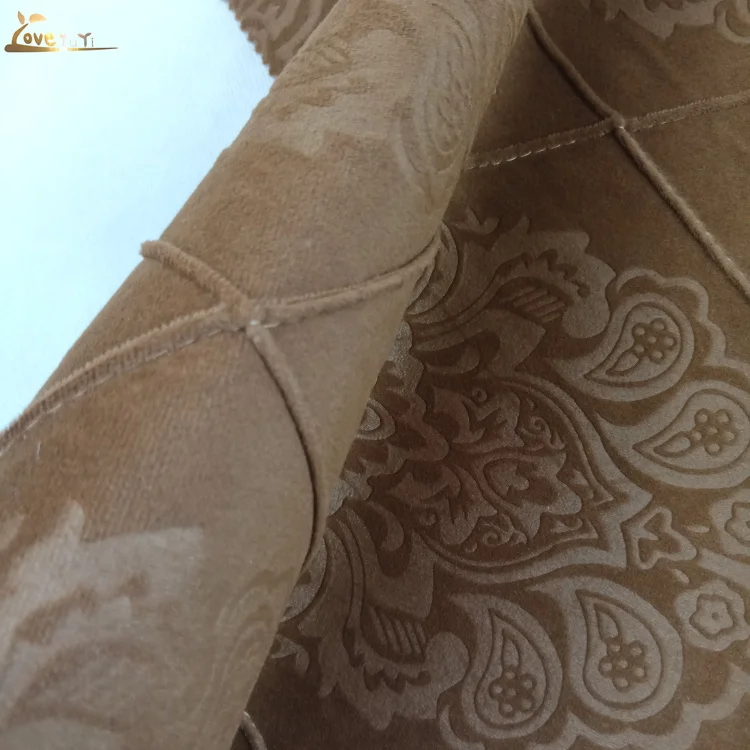 
Floral Embossing Velvet Embroidery Fleece Fabric For Sofa Furniture Material 