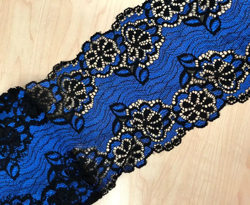 Hot Sale New Design Wide Elastic Lace Trim Vivid Flower Spandex Stretch Lace Fabric For Garment