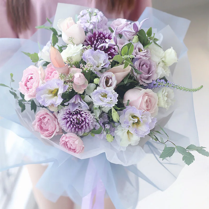 
Hot Sale Fresh Flower Wrapping Paper For Bouquets Packing Mesh 