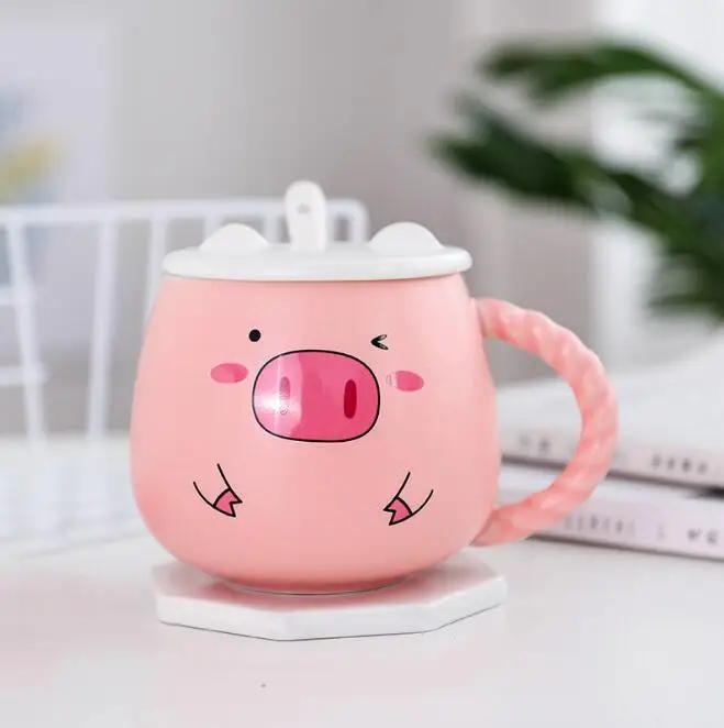 Creative children cartoon matte cute Ceramic coffee milk pig mug