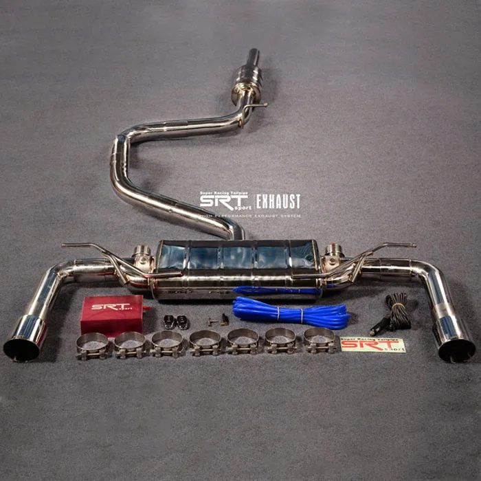 super racing tailpipe flexible exhaust pipe for Volkswagen Golf 7R exhaust tip cat back with quad double tip