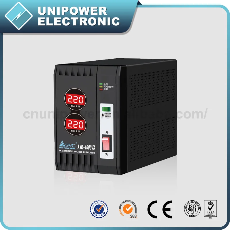 1KVA ЦП LED широкий диапазон входного полную защиту с задержкой функции AVR стабилизатор