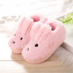 Новые детские хлопковые тапочки, зимние милые Нескользящие теплые детские тапочки для мальчиков и девочек