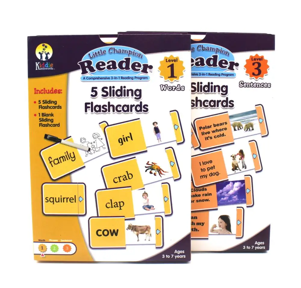 
Montessori english learning educational flashcards for children slide cards 