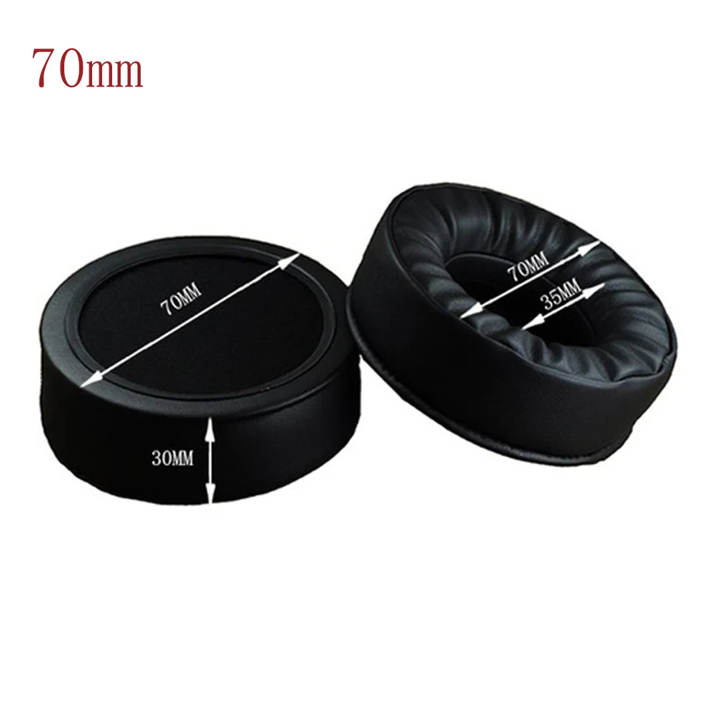 
For All Headphones 70mm Headset Earmuffs Replacement Leather Ear Pads Pillow Earpads Foam Ear Cushion Cover 