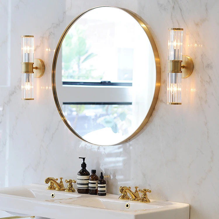 
Matte Black Finished Wall Mounted Hotel Entrance Round Mirror 