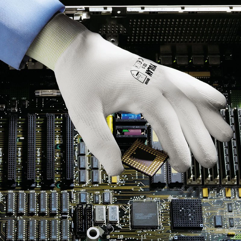 EN388 13G polyester/Nylon anti-static Carbon fiber coated ESD PU gloves