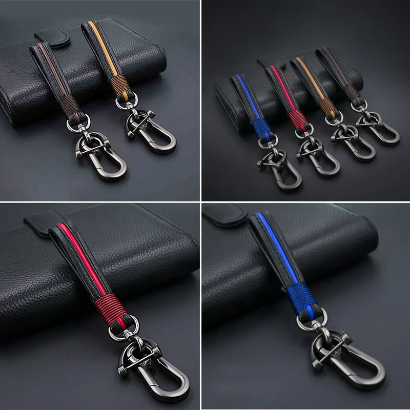 Car Keychain Keyring Covers Leather Universal For BMW E90 F30 F10 Audi A3 A6 C6 Opel Insignia Alfa Romeo Ssangyong Accessories
