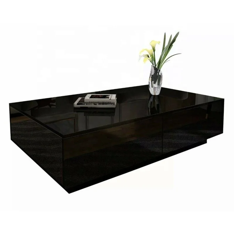 UV High Gloss Wooden Coffee Table With 4 Drawer