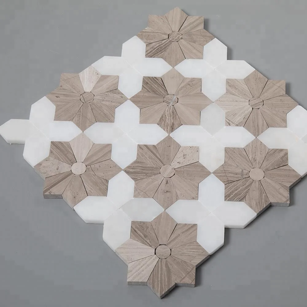 Centurymosaic Hot Selling Flower Marble Waterjet Wall Decor Mosaic Tile