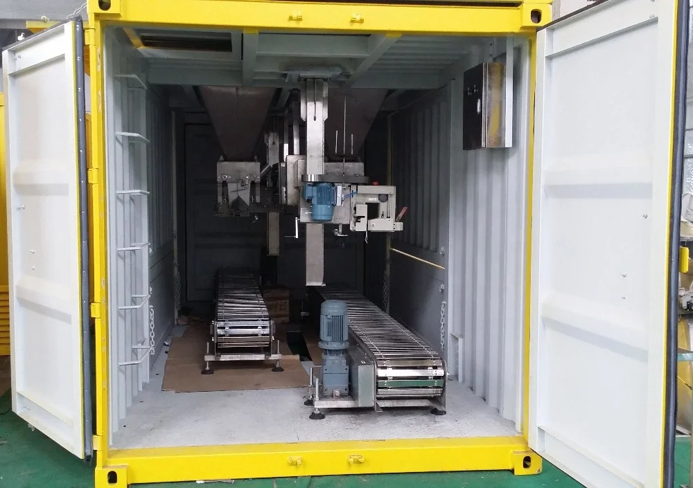 Port unloading movable box type packaging machine sand fertilizer bulk grain transportation packaging equipment