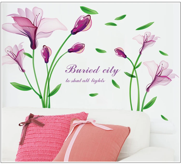 
Large customized flower printable wall decal sticker 