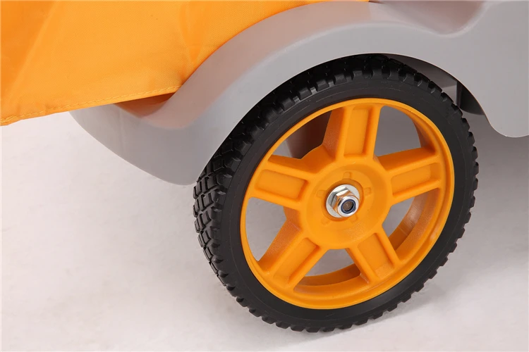 High quality commercial yellow vinyl bag plastic cleaning trolley cart