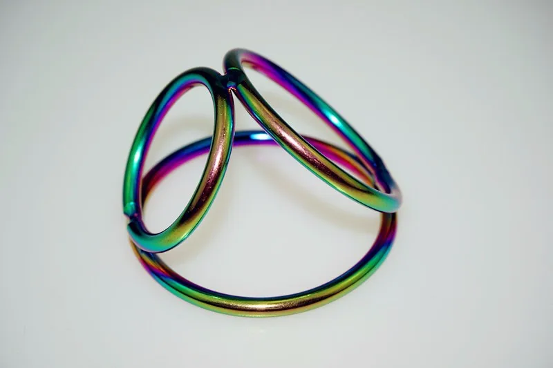 Chrome Triple Stainless Steel Rainbow Ball Splitters Delay Ejaculation Metal Cock Penis Ring Sex Toy For Male