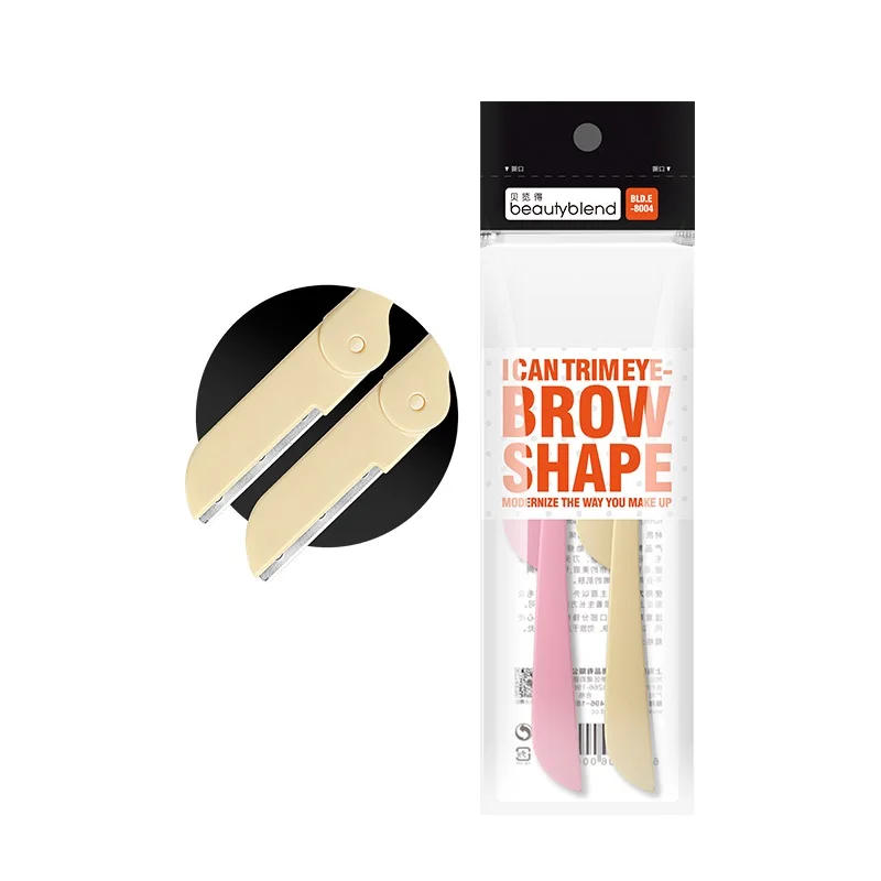 NATINA wholesale hot sale 2PC Safe Eyebrow Razors Blade Makeup Shaver Knife Eyebrow Trimmer