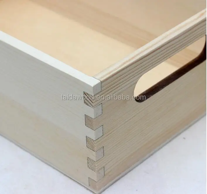 wooden dovetail box ,dovetail type pine box (60684709734)