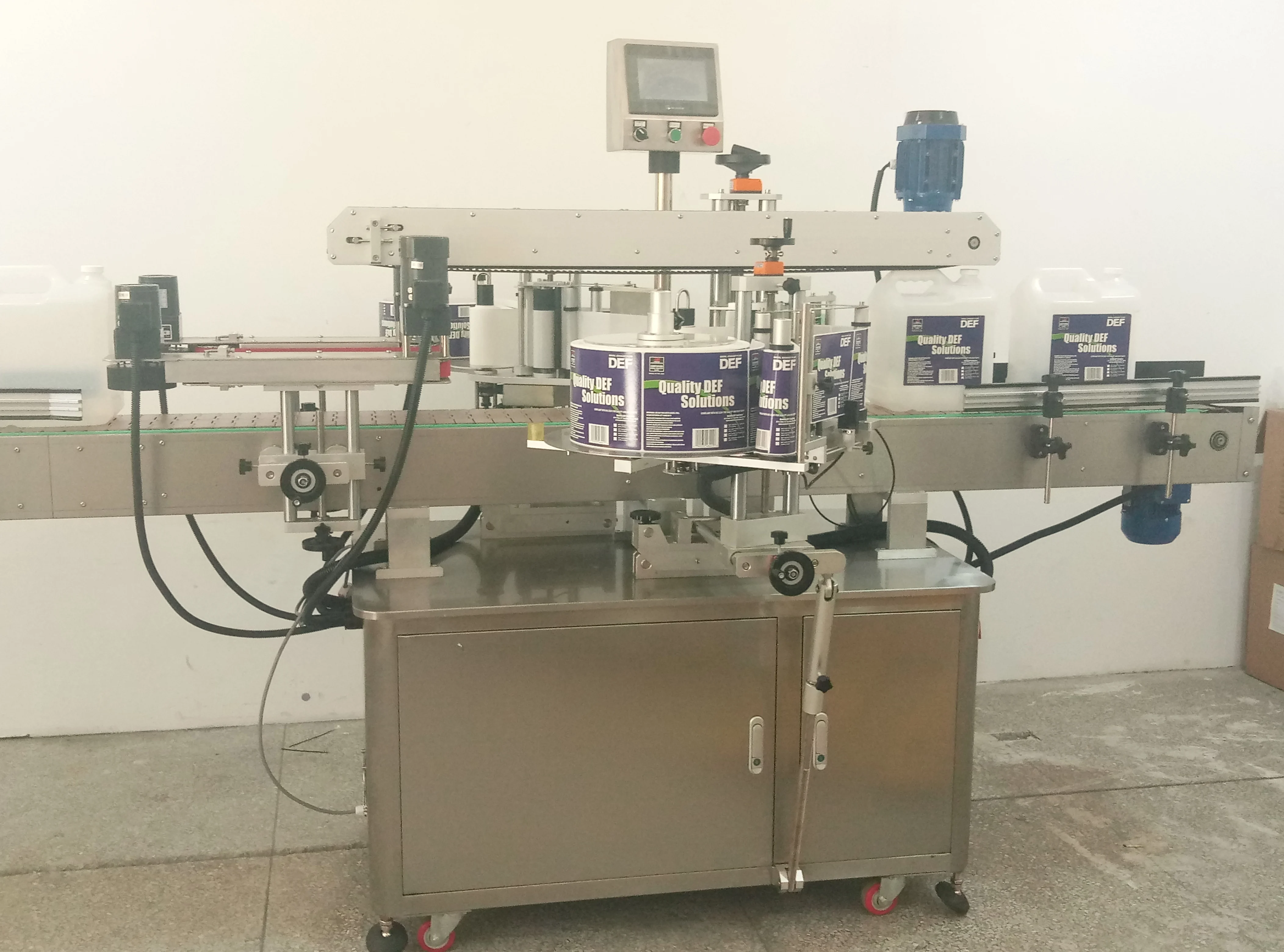 YM620 factory two sides square jar bucket labeler for flat plastic bottle labelling machine