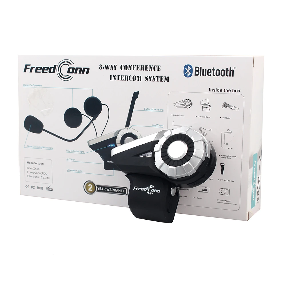 Freedconn 1500M 8 Way Motorcycle Intercom Moto Helmet bluetooth motorcycle Intercom Headset