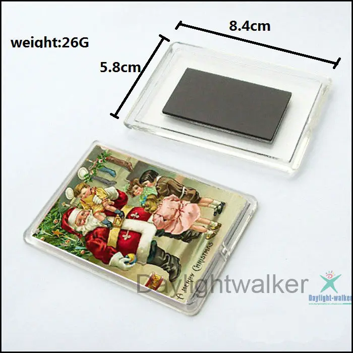 Популярные прямоугольные пластиковые стикеры вставки фото акриловый магнит на холодильник (DW-1168)