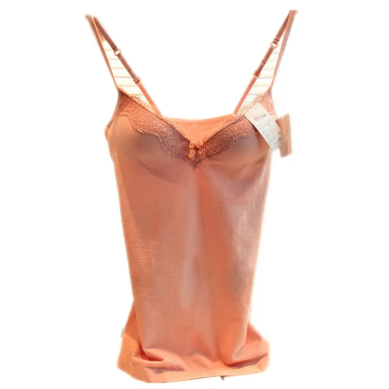 Women Cami Tops V Neck Sleeveless Stretchy Tight Vest Shirt Padded Bra Camisole Straps Push Up Vest Tank Tops Underwear women