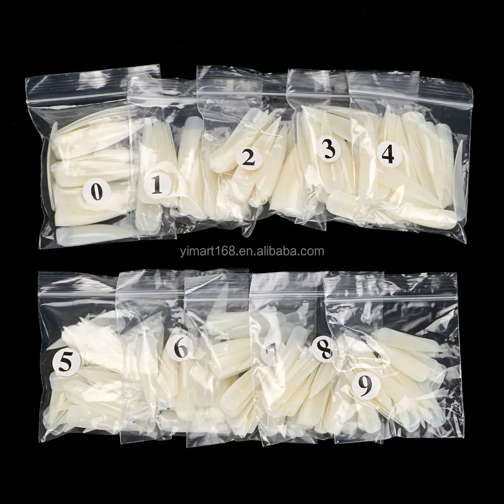 Yimart 500Pcs Acrylic Salon Nails Long Sharp ABS Artificial Nail Art Tips Acrylic Design Press On Nail Short