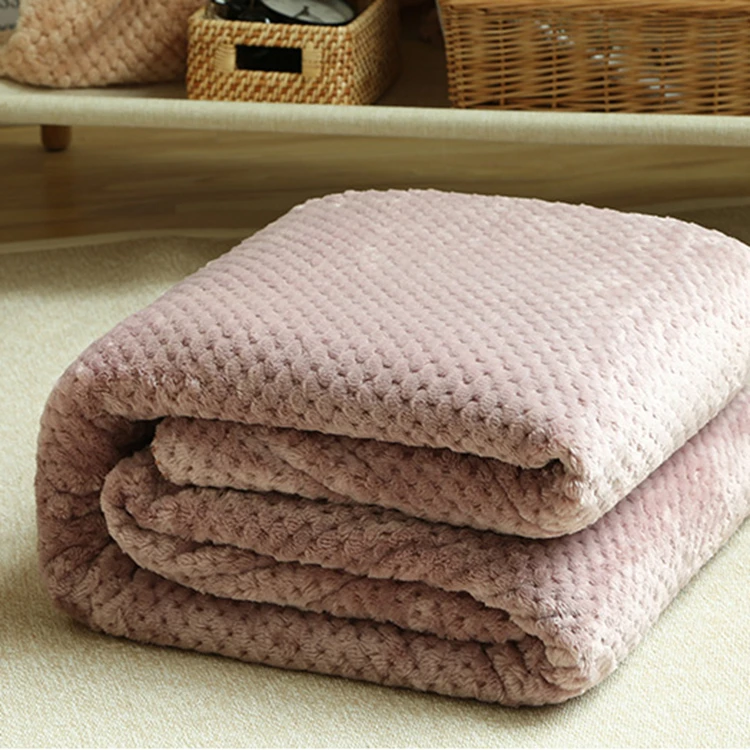 High Quality Thick Multi Color Queen Size Mink Jacquard Knit Flannel Blanket