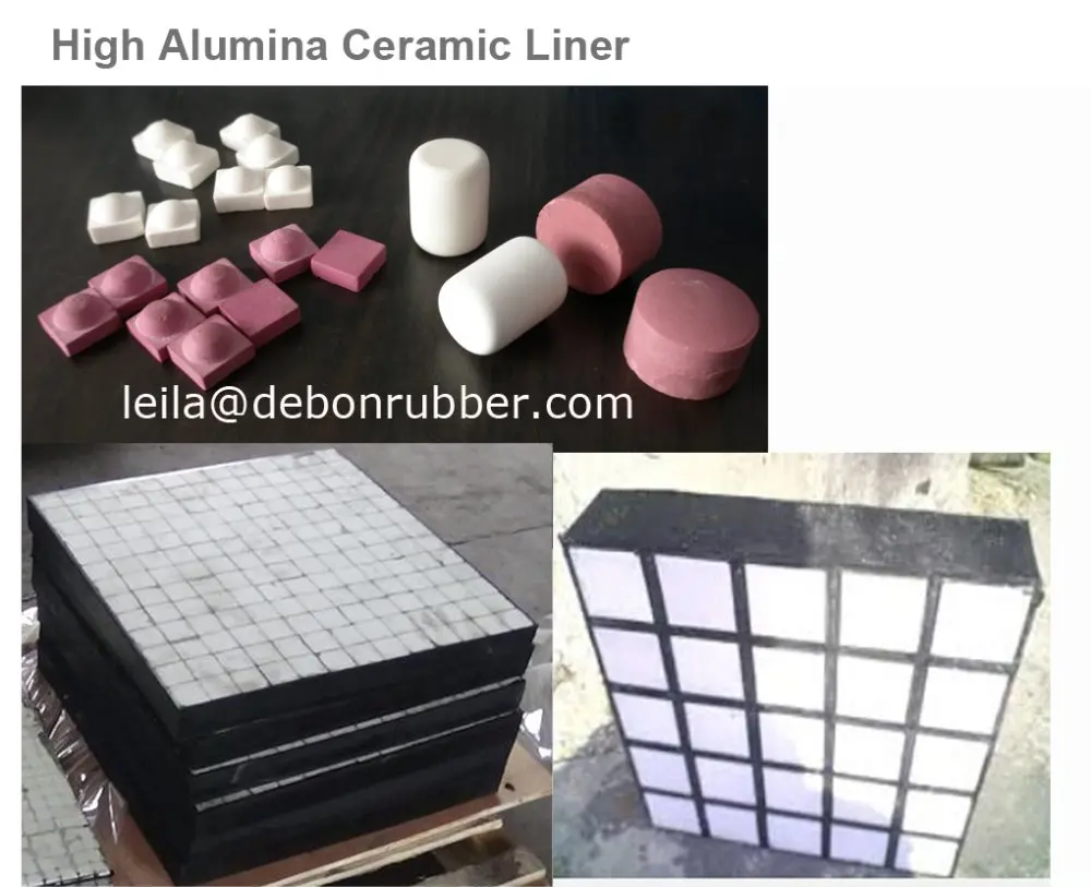 95% al2o3 ceramic wear plate, rubber backed ceramic tile lining for chute