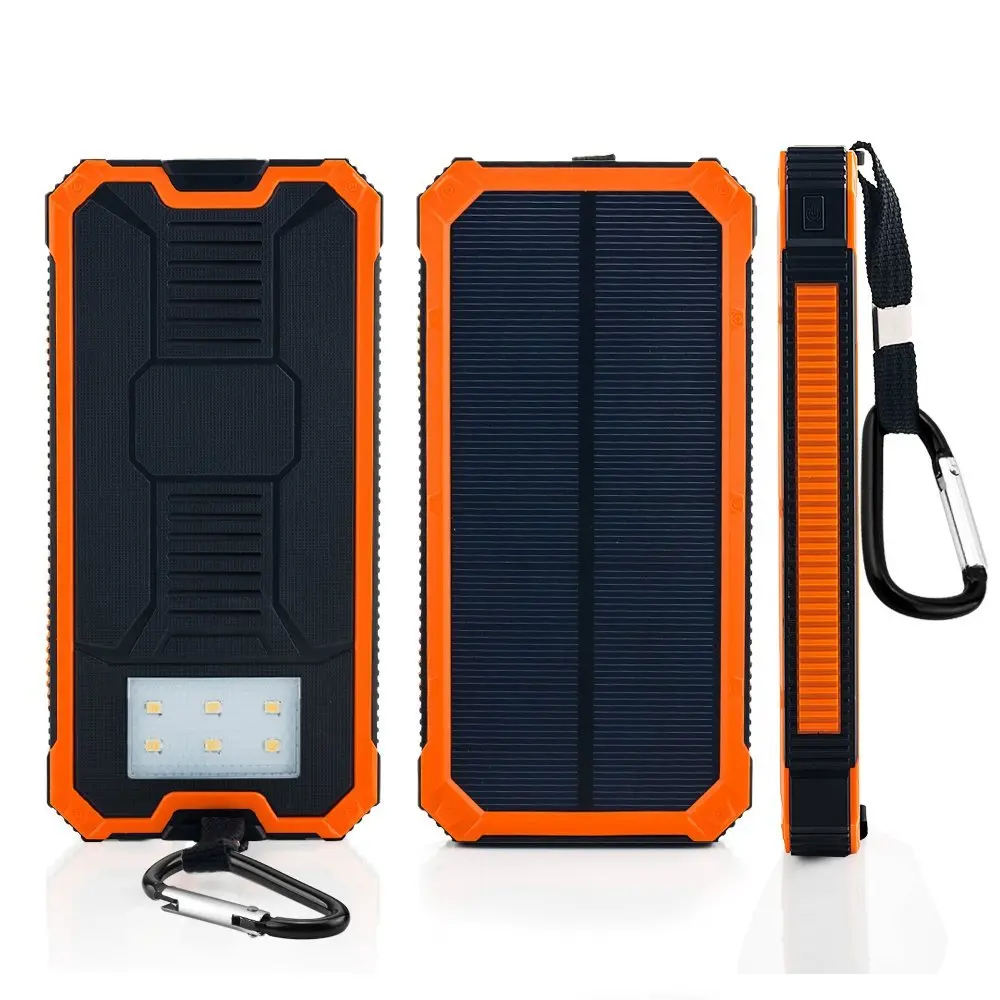 Solar Cell Phone Charger, Tomsenn 15000mAh Solar Power Bank Portable Dual USB Outdoor External Battery Pack for iPhone,