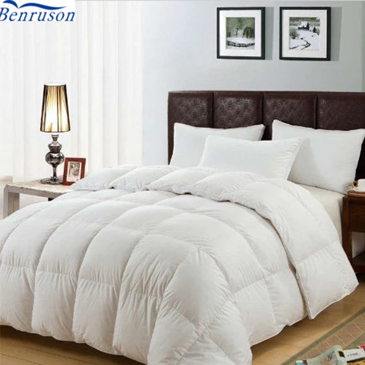 Оптовая продажа, теплое зимнее одеяло с белым гусиным пухом 90% большого размера, одеяло для отеля