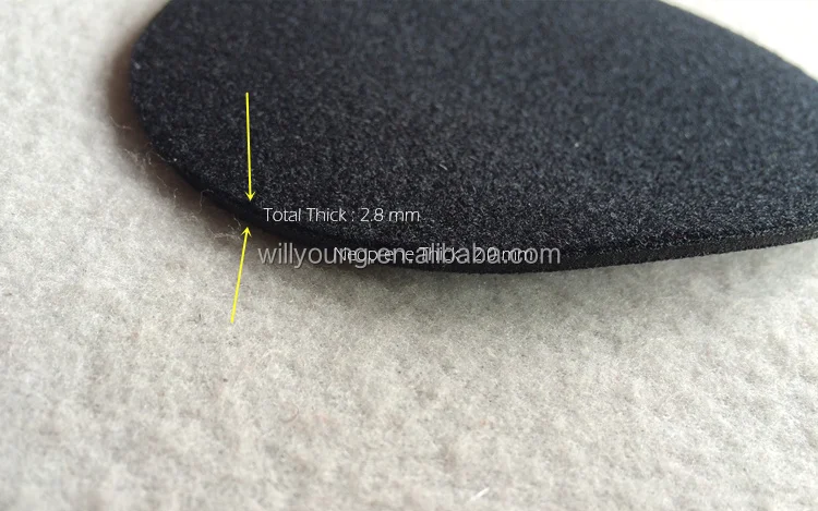 velcrability neoprene fabric one side nylon fabric face stick fabric 3mm thick black factory price neoprene