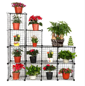 Factory sale steel wire mesh flower shelf, home furniture, storage shelf