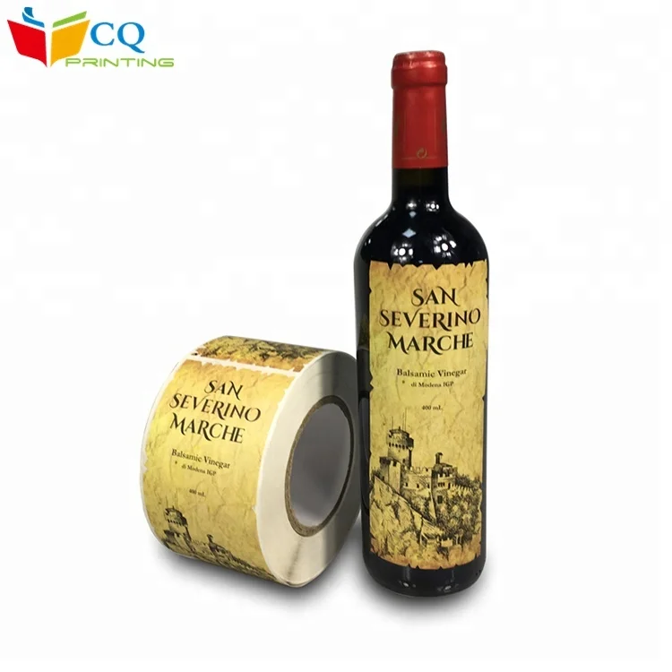 Hot sale Professional factory designed wine bottle packaging rolled label sticker  wine bottle sticker label in roll
