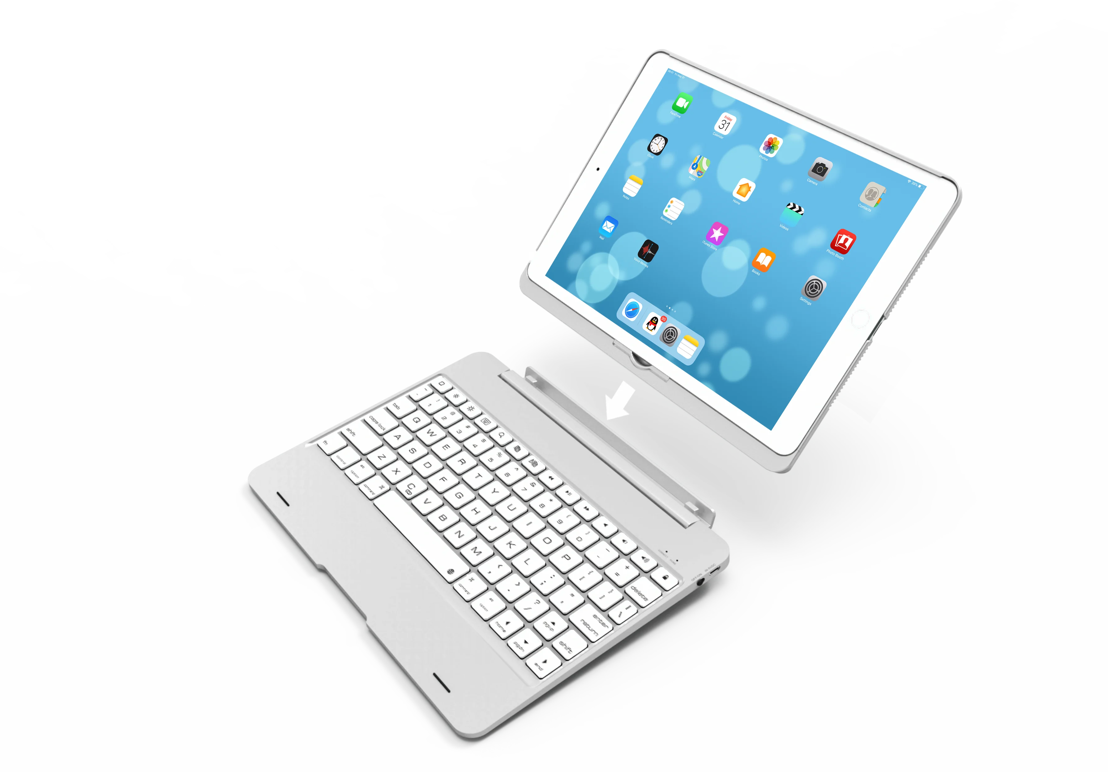 New design Factory price BT Wireless Folding Keyboard, Mini Foldable RGB Wireless Keyboard case for ipad 9.7