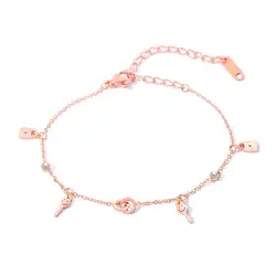 Fantastic New York 520 gold jewelry stainless steel beads bracelet with heart charms