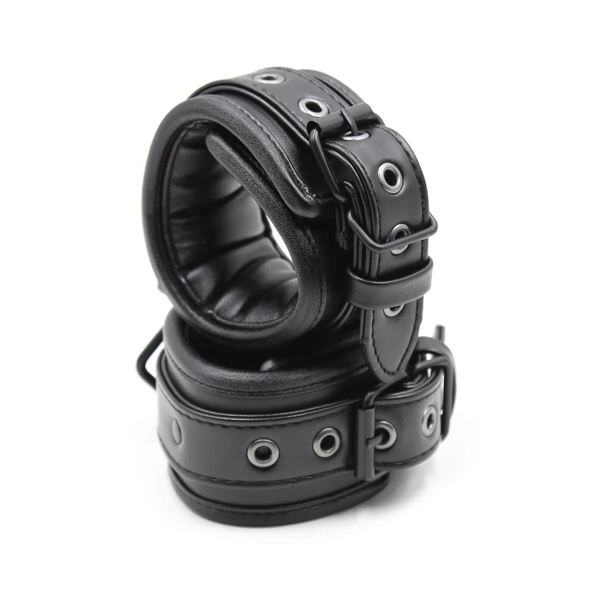 Mature Bondage Leash Collar Wrist and Ankle Cuffs Set BDSM Restraints For Fetish Slave