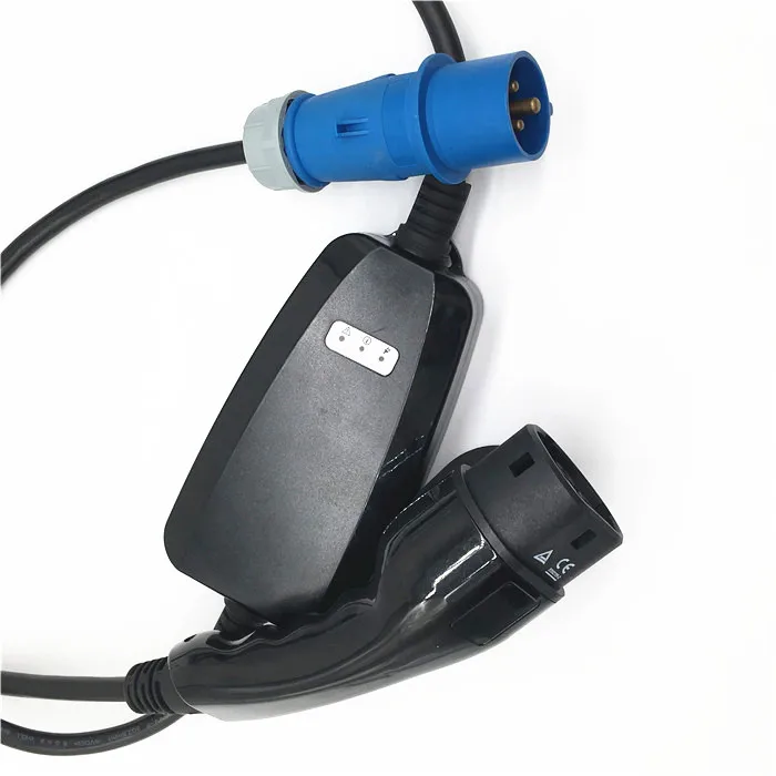 32a Single phase LEVEL 2 LCD Display home charging connector with IEC 62196-2 female type 2 plug
