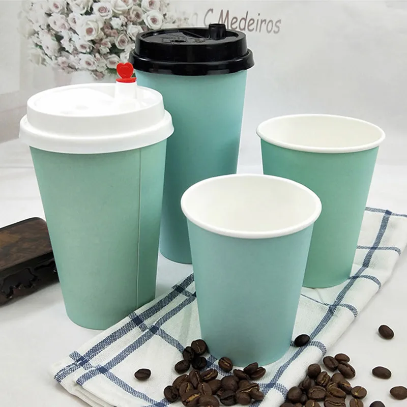 Eco friendly Disposable Pla Lined  Paper Coffee Cup With Lid