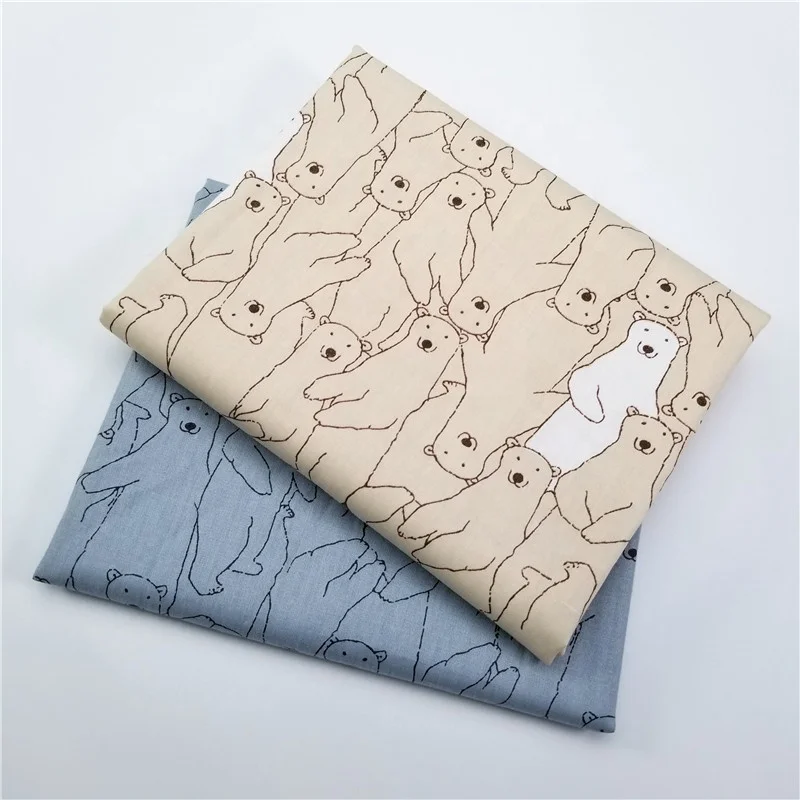 
Cute Bear Cloth 100 Cotton Twill Cartoon Print Woven Fabric for Sewing Kid Supplies 