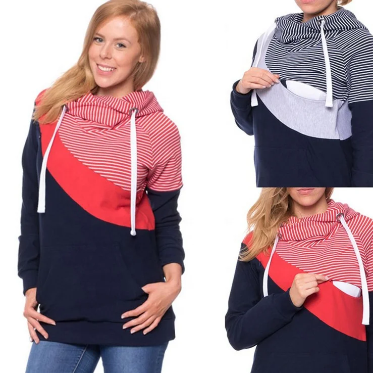 
Breastfeeding Pregnancy clothes Casual Maternity Clothes Long Sleeve Nursing Top Breastfeeding Hoodie For Pregnant Women 