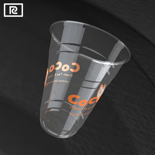 
T-PP-P 10 12 13 14 15 16 20 24 oz disposable high quality bubble tea coffee design logo plastic cups with lids 