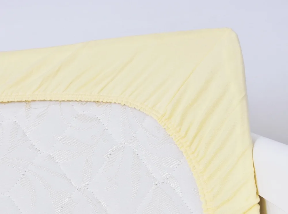 
Amazon Hot Sale Newborn Baby Crib Dyed Bedding Knitted Plain Cotton Jersey Fitted Sheet 