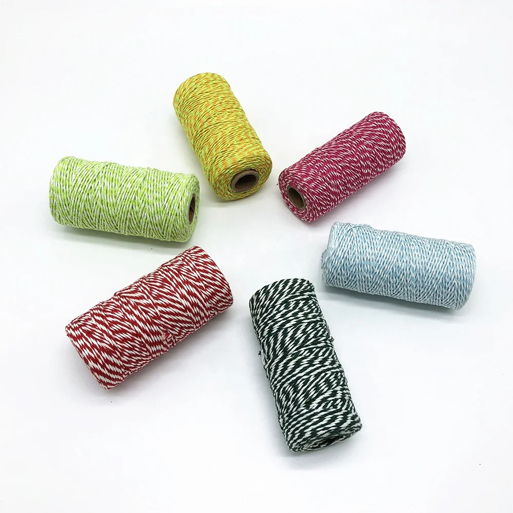 
Double color cotton bakers twine bag string OEM rope set 