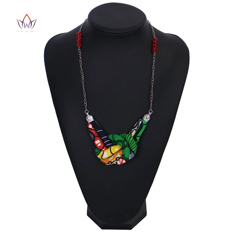 2019 модное Африканское тканевое ожерелье с узлом, рождественский подарок для нее, китайский узел, эффект Анкары, длинное красочное ожерелье WYB209