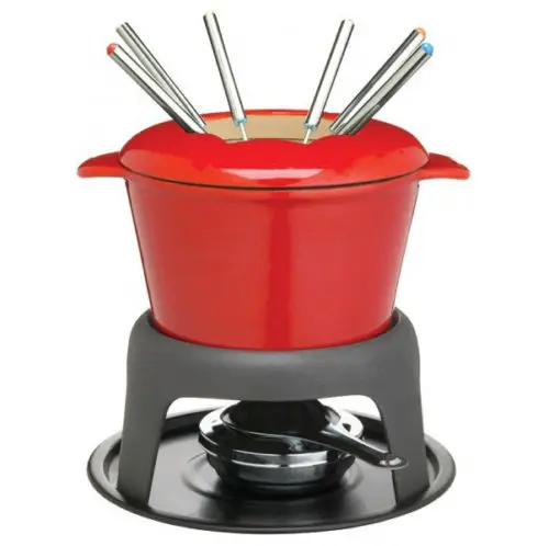 Walmart Cast iron cheese Fondue fountain Enamel Chocolate Hot Pot set for Party