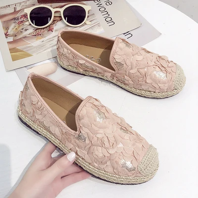 Wholesale fashion espadrilles shoes breathable casual shoes newest women flat shoes