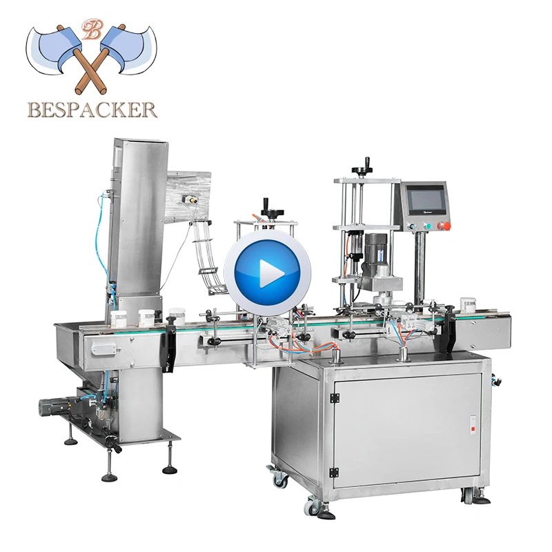 Bespacker QDX-S1 Automatic feeder twist off vacuum screw pe plastic glass jar bottle capping machine
