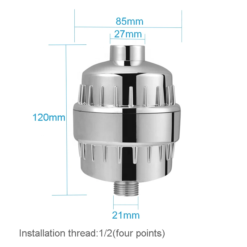 High quality 15 stages water shower filter universal chlorine removing filters with carbon KDF  filter replacement cartridge