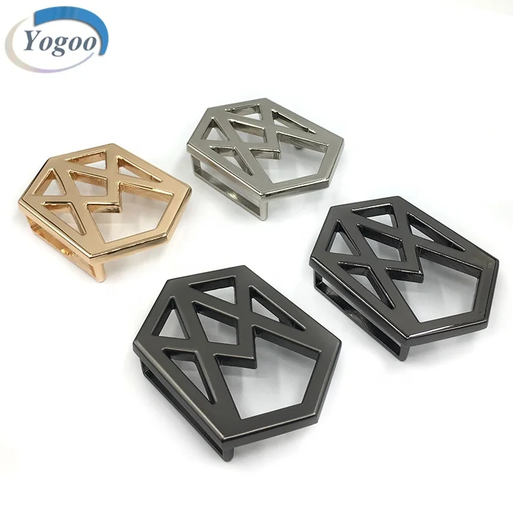 High Quality Hollow Custom Logo Light Gold Alloy Western Metal Belt Buckles