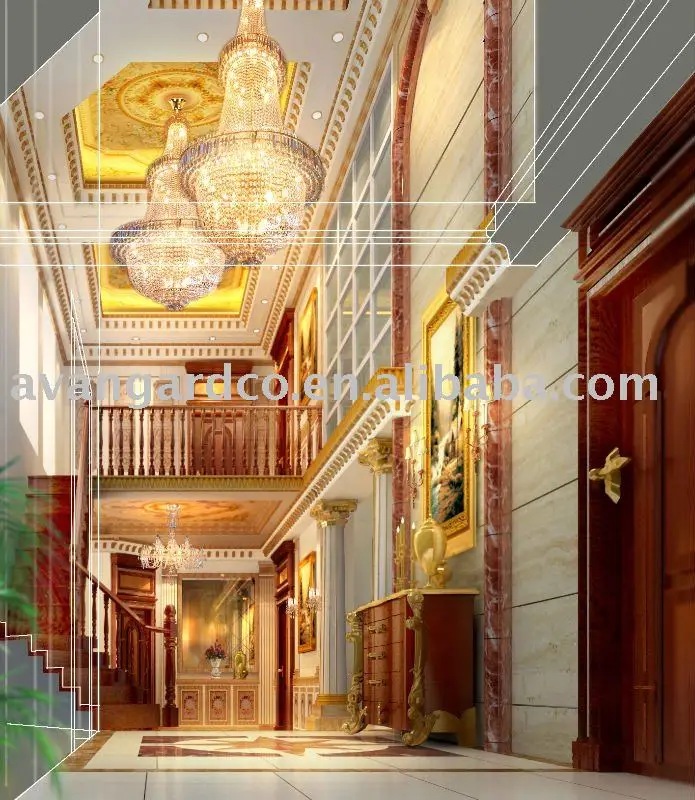 3d-дизайн в европейском стиле, вилла в стиле рококо, 3d-дизайн интерьера и экстерьера